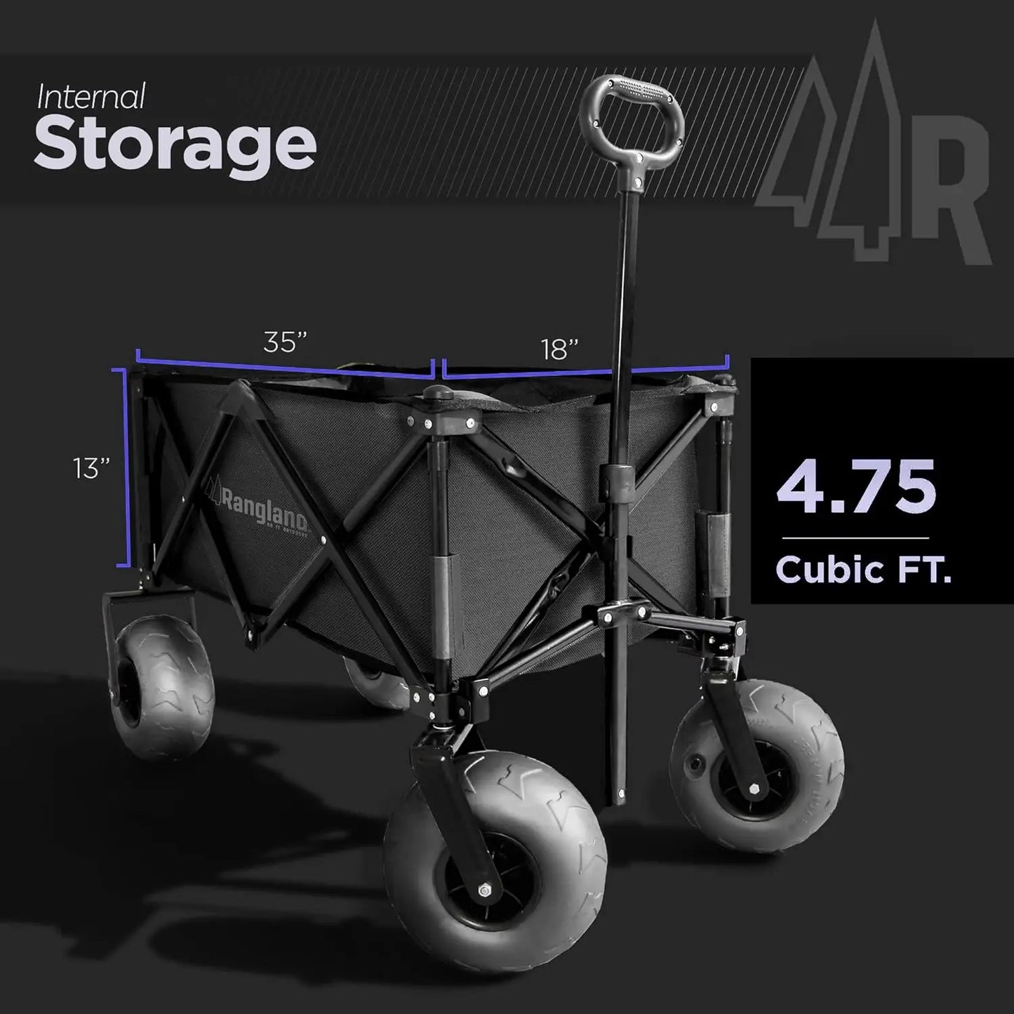 All Terrain Beach Cart with Large Air Wheels and Steel Frame