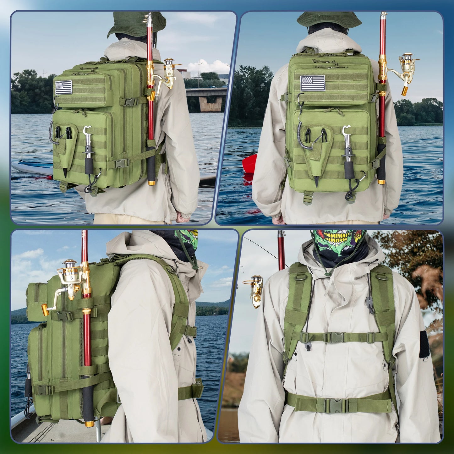 45L Waterproof Tactical Backpack For Men's Outdoor Travel