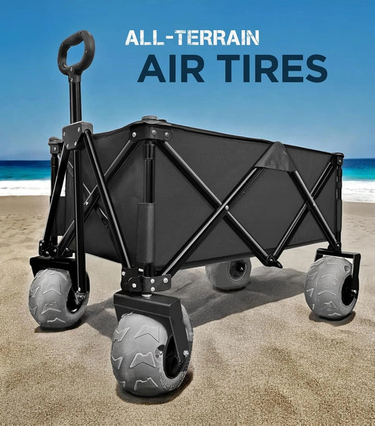 All Terrain Beach Cart with Large Air Wheels and Steel Frame