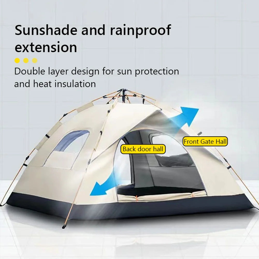Automatic Quick Opening Tent Outdoor Self Driving Travel Camping Tent Two Doors Two Windows