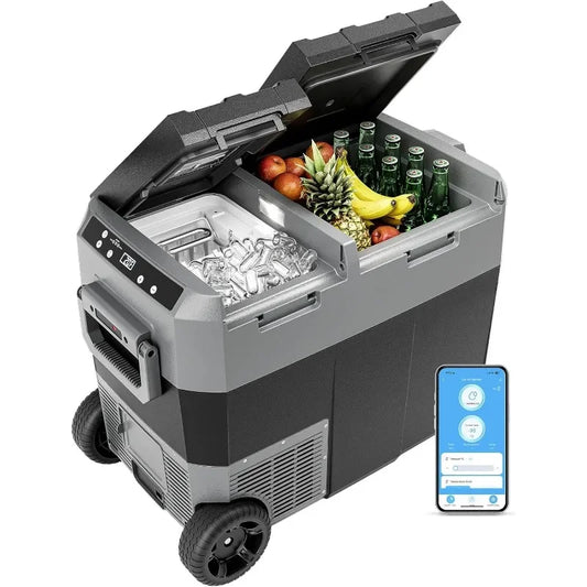 12 Volt Refrigerator with Ice Maker Dual Zone Electric Cooler
