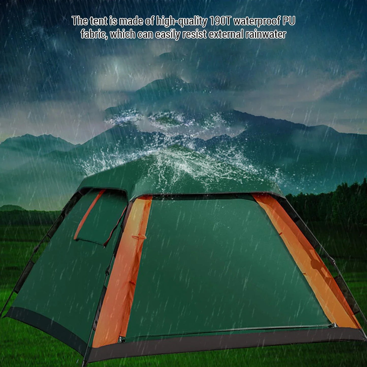Outdoor Automatic Quick Open Waterproof Camping Tent for 3 to 4 People Instant Setup